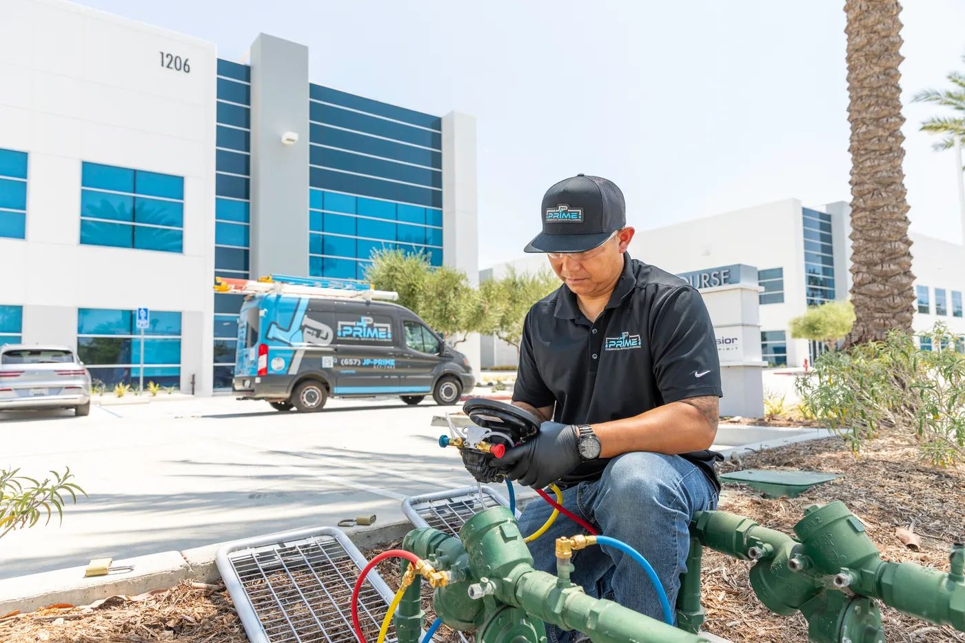 A JP Prime technician on the job